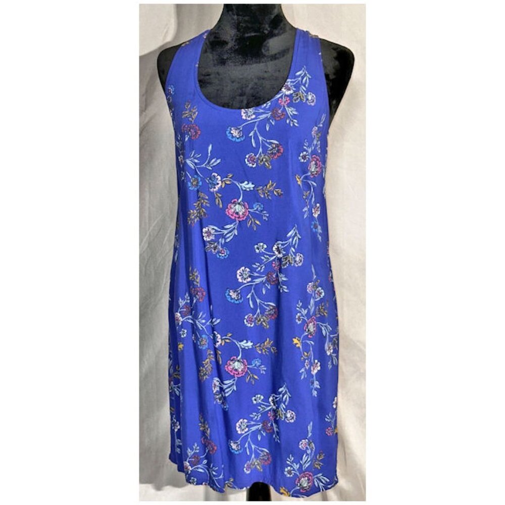 Old Navy Blue/Purple Dress, Flowered, Racerback Summer Dress, Size Small